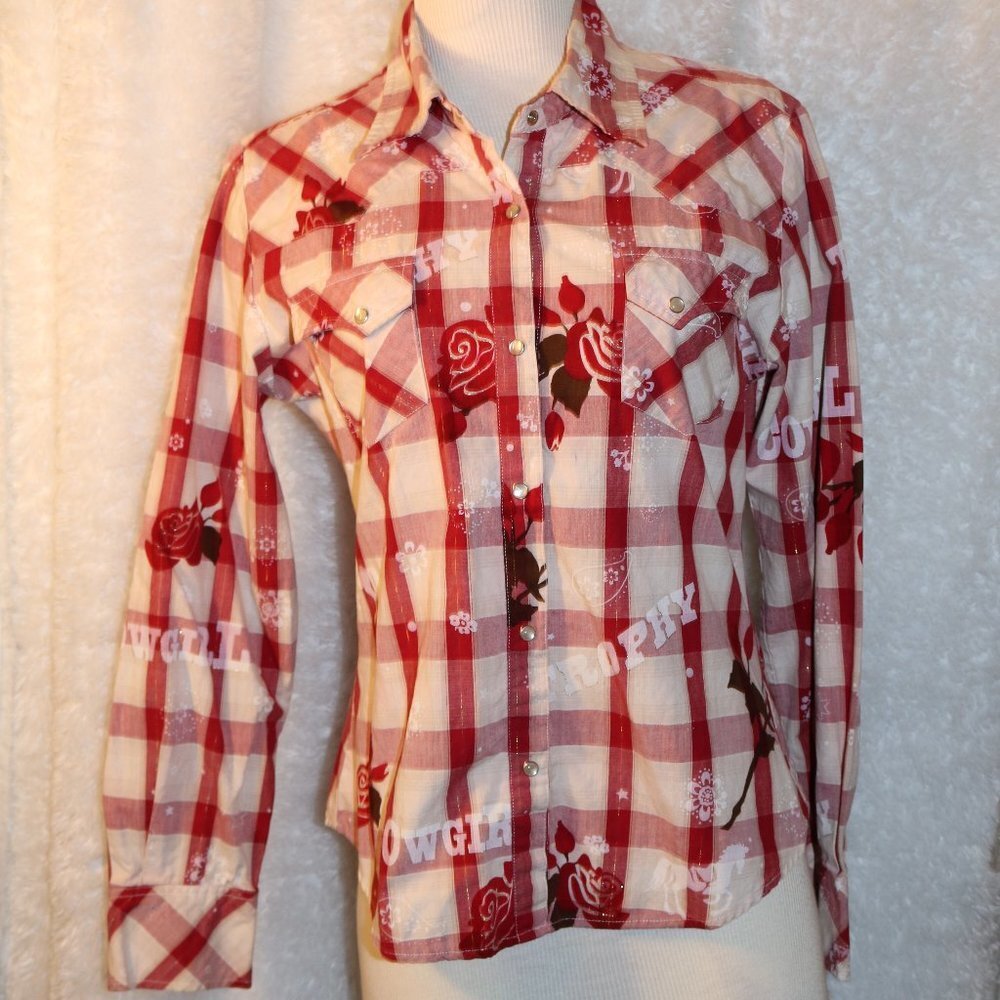Roper cowgirl western shirt with pearl snaps size medium